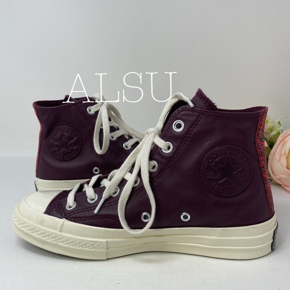 Converse Ctas 70 High Top Leather Dark Sangria W - Picture 3 of 8